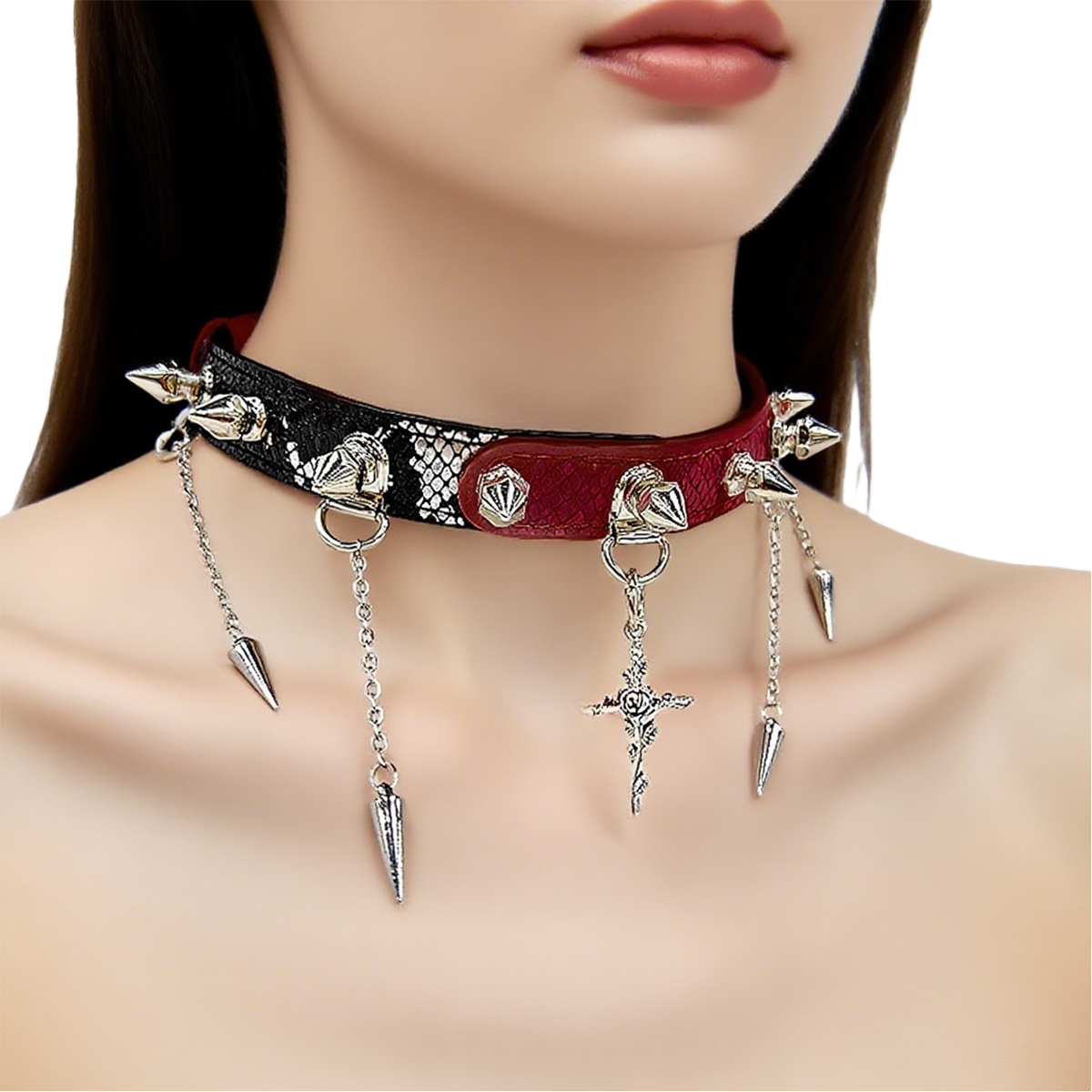 Punk Color-blocked Collar