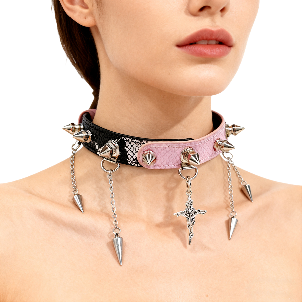 Punk Color-blocked Collar