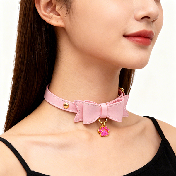 Dog Paw Bow Collar