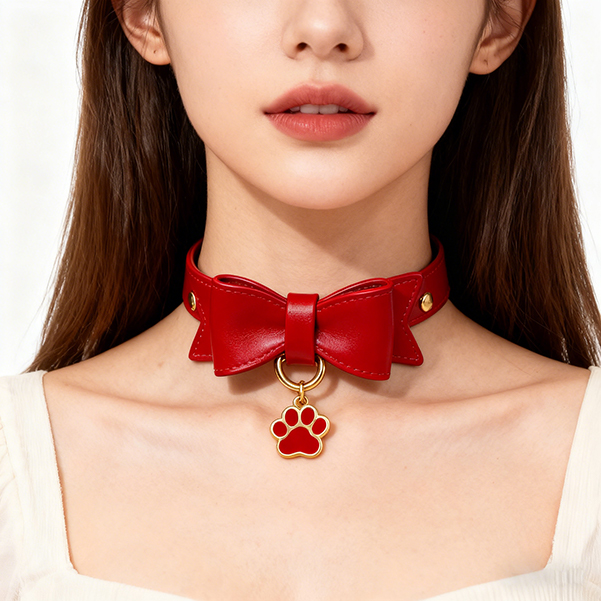 Dog Paw Bow Collar