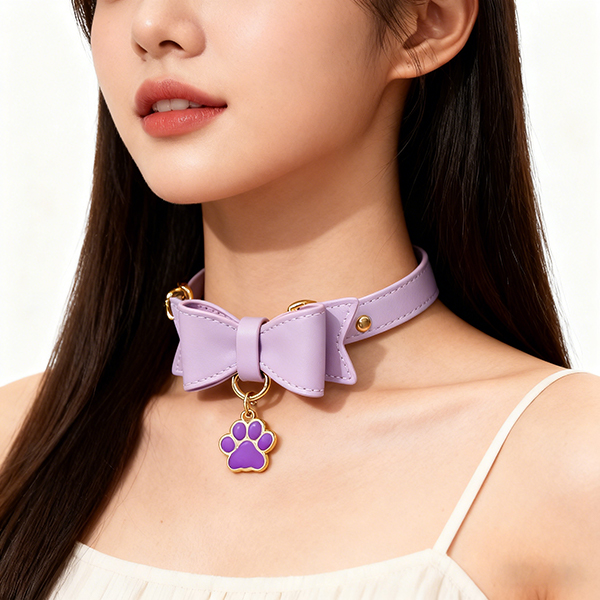 Dog Paw Bow Collar
